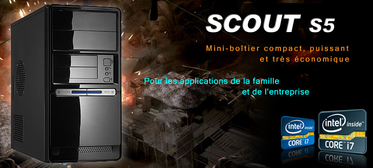 Keynux Scout S5 - Ordinateur assemblé avec Intel Core i5 ou Core i7, 3 disques durs internes, carte graphique nVidia ou ATI